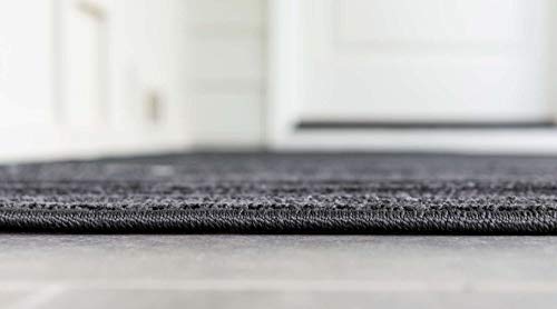 Unique Loom Sabrina Soto Outdoor Collection Geometric Striped Area Rug 8 ft x 10 ft Black/Ivory