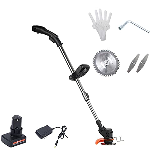 Cordless Lawn Mower, Retractable Handheld 12V Rechargeable Home Lawn Mower Rotary Machine Head Portable Small Lawn Mower