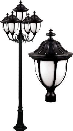 DABMAR LIGHTING GM5535-B Showcase Post Light Fixture 120 Volts, Black
