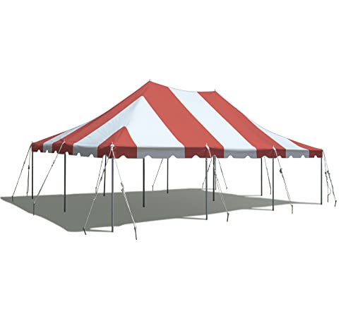 TentandTable 20' x 30' Premium Commercial Pole Tent with Red & White Top