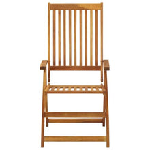 fsahslih Set of 2 Patio Reclining Chairs with Cushions Acacia Wood