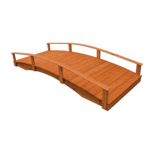 Keystone Amish Co. Cedar Japanese Garden Bridge, 4' x 10', Cedar Stain