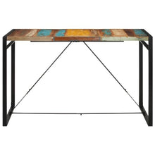 KGFHERENB Reclaimed Wood Bar Table, 69 Inch Industrial High Top Dining Table with Solid Iron Legs, Rustic Multicolor Pub Table for Indoor Outdoor Use Home Bar and Restaurant