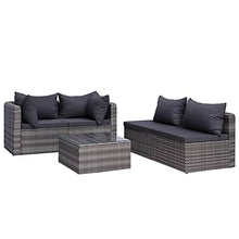 HEFZGDB 7-Piece Grey Garden Lounge Set with Modular Design and Weather-Resistant PE Rattan, Comfortable Cushions for Outdoor Patio Seating and Relaxation