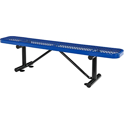 Global Industrial 6'L Heavy Duty Expanded Metal Mesh Flat Bench, Blue