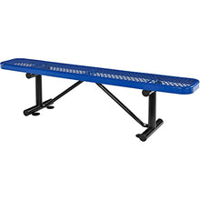 Global Industrial 6'L Heavy Duty Expanded Metal Mesh Flat Bench, Blue