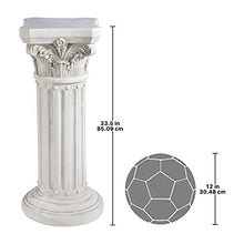 Design Toscano Athena Corinthian Furniture Pedestal Column Plant Stand, 16 Inches Wide, 16 Inches Deep, 33 Inches High, Handcast Polyresin, Antique Stone Finish
