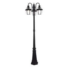 Livex Lighting, 21543-04, Monterey Collection, Multi Head Black Outdoor Post Light with Clear Beveled Glass