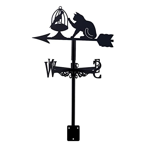 Weathervane Garden Decorations Weathercock Stainless Steel Weather Vane Vane Retro The Bird House Garden Stake Wind Direction Indicator (Style 5) (Style 2)