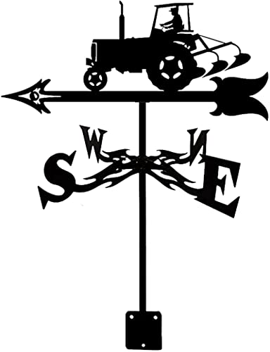 Weather Vane Metal Weathervane Wind Direction Indicator Measuring Tools Outdoor Stainless Steel Yard Wind Vane for Farm Yard Garden Gazebo Decorations (Architect) (Tractor)