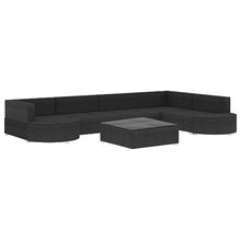 YWMLFZ Black 8 Piece Patio Lounge Set with Cushions Poly Rattan Easy to Assemble for Outdoor Backyard Gardens