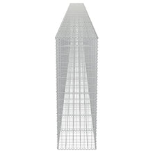 vidaXL Gabion Wall with Covers Galvanized Steel 354"x19.7"x59" Silver