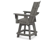 POLYWOOD® Modern Curveback Adirondack Swivel Counter Chair in Sand