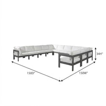 Outdoor Escape White Fabric Outdoor Patio Modular Sectional, Weather-Resistant Upholstery, Contemporary Design, Comfortable Seating, Outdoor Furniture