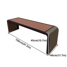 Sunyongfly Outdoor Garden Bench, Stainless Steel Bench,Park Bench,Wooden seat, for Squares, Parks, and Residential Areas(Size:120cm)