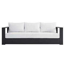 Modway Tahoe Aluminum Outdoor Patio Sofa in Gray White