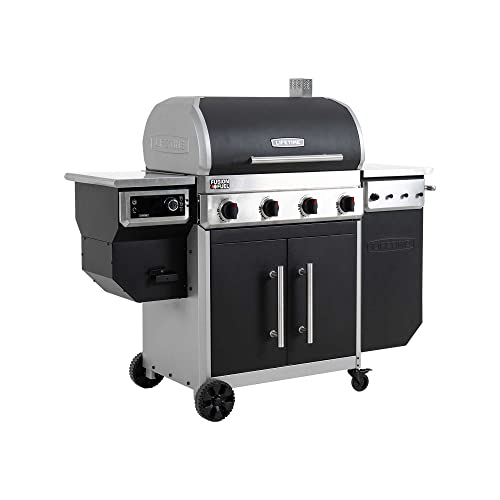 Lifetime Gas Grill and Wood Pellet Smoker Combo with WiFi and Bluetooth Control Black & Silver