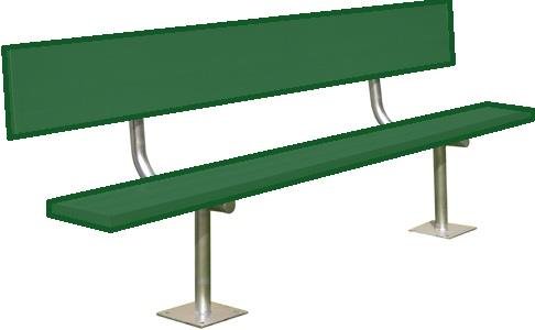 BSN Surface Mount Bench with Back Dark Green