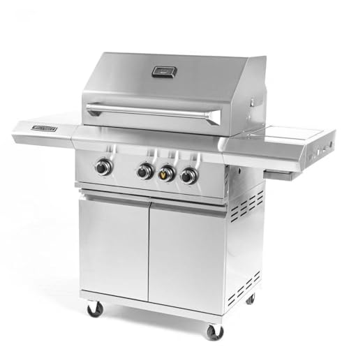 Victory 3-Burner Propane Gas Grill With Infrared Side Burner - BBQ-VCT3BSB-LP