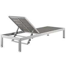 Pemberly Row Aluminum Patio Chaise Lounge Chair Set of 6 Grey