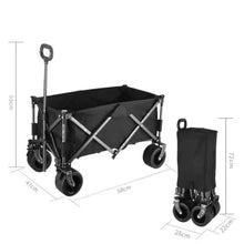 Folding Beach Camping Trolley Cart for Outdoor Picnics and Gatherings Portable Black Camper Trailer Cart