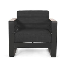Christopher Knight Home Giovanna Outdoor Club Chair, Black + Natural + Dark Gray