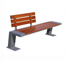 GRFIT Outdoor Bench Garden Chair with Backrest for Outdoors, Wooden Bench with Stainless Steel Frame, for Balcony Seats, Patio and Porch Garden Bench (Medium)