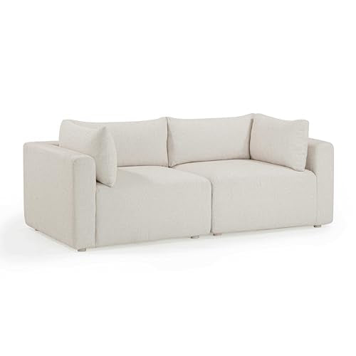 Hangover 81" Cream Performance Fabric Outdoor Modular Loveseat - TOV Furniture