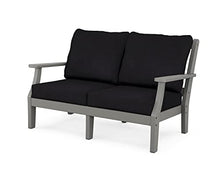 Martha Stewart Chinoiserie Deep Seating Loveseat Slate Grey / Midnight Linen