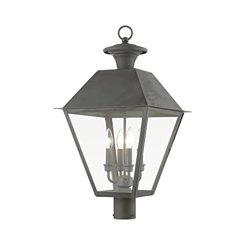 Livex Wentworth 4-Light Outdoor Post Top Lantern 27.5" Tall Black
