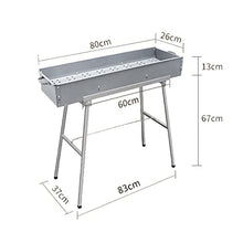 Thickened Barbecue Rack, Outdoor Commercial Stall, Carbon Grill, Fish Grill, Skewer Grill, Folding Grill (Size : 80cm)