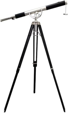 Antiqueex Nautical Vintage Brass Marine Telescope Silver Finish 65''