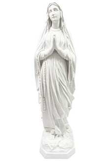 Vittoria Collection 48 Inch Our Lady of Lourdes Virgin Mary Statue Sculpture White