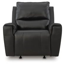 Larry Rocker Recliner Chair with Pillow Top Arms, Black Top Grain Leather
