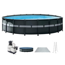 18ft x 52in Round Metal Frame Above Ground Pool Set with Filter Pump
