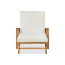 Christopher Knight Home Barde Set of 4 Patio Chaise Lounge Chair Outdoor with Cushion, Acacia Wood Poolside Sun Lounger with Armrests, 4-Position Adjustable Backrest Pool Lounger, Beige + Teak