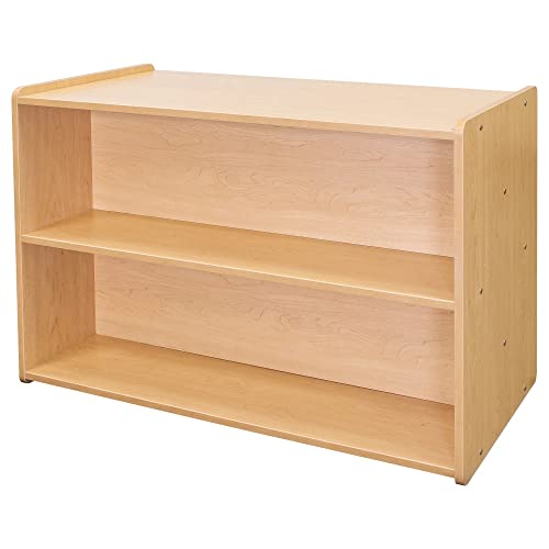 Tot Mate Double-Sided Wooden 2-Shelf Storage Organizer Maple
