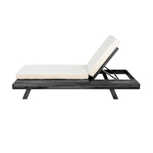 Merax Acacia Wood Chaise Lounge Chair Outdoor Set of 4, Patio Recliner with 4 Position Adjustable Backrest and 4" Thick Double-fold Cushion