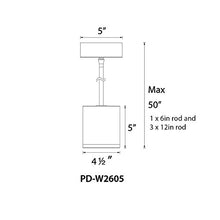 WAC Lighting PD-W2605-BZ Tube Outdoor LED Pendant Fixture, One Size, White/Bronze