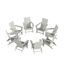 WestinTrends 8-Piece Modern Poly Folding Adirondack Chair Set Sand