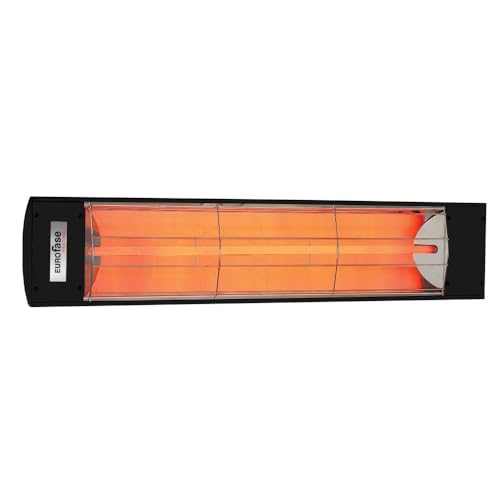 Eurofase Heating EF25277B 2500 Watt Single Element 39 Inch Electric Patio Heater, Voltage: 277, Finish Color: Black, Decorative Fascia: No Fascia