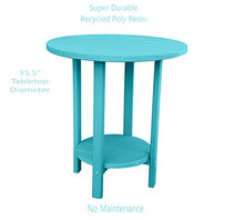 Phat Tommy Adirondack Bar Set - Outdoor Bistro Table and Chairs Set of 2 - HDPE High Top Seating - Teal
