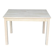 IC INTERNATIONAL CONCEPTS Table with 4 Mission Juvenile Chairs Unfinished
