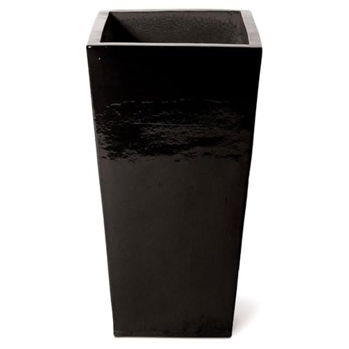 Seasonal Living Ceramic English 18" Square Modern Planter Black