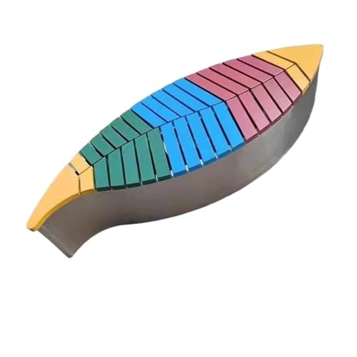 WOAITIANTIAN Outdoor Bench, Stainless Steel Park Bench - Outdoor Garden Leaf Design Seat Patio Bench(Multi-Colored)