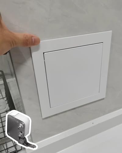 Elitix 10x10 12x12 16x16 Square Access Door with Spring, Plumbing Access Panel for Outdoor Kitchen Drywall, Network Decorative Covering for Hole in Wall(White,810x810mm/32.4x32.4in)