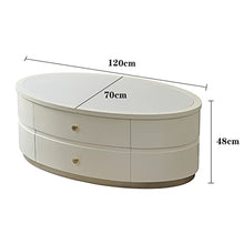 Living Room Table Modern Luxury Coffee Table with Unique Desktop and Stable Base, Oval Sofa Table Center Table with 2 Large Drawers, for Living Room and Office Outdoor Side Table (Color : A, Size :