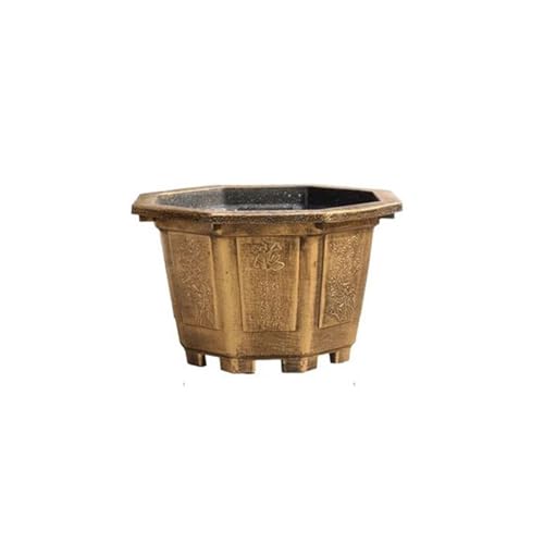 iumLeap Ceramic Plant Pots Large Thickened Resin Flower Pot Octagonal Green Plant Garden Flower Pot Balcony Orchid Succulent Pot Plant Pots,One Color-L