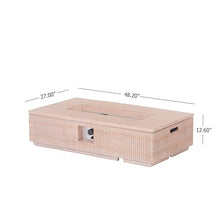 Christopher Knight Home Maloa Outdoor Propane Fire Pit Table with Lava Rock, No Assembly MGO Tank Table for Patio/Deck, 50000 BTU, MGO Rectangular Tabletop Fire Pit, Modern Patio Fire Table, Natural