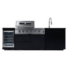 98" 4-Burner Outdoor Kitchen Island Modular BBQ Grill Black&Sivler LPG